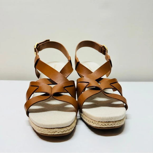 Cole Haan Wedge Platform Sandals Leather Brown US 8 Narrow Casual Summer Coastal - Picture 4 of 10